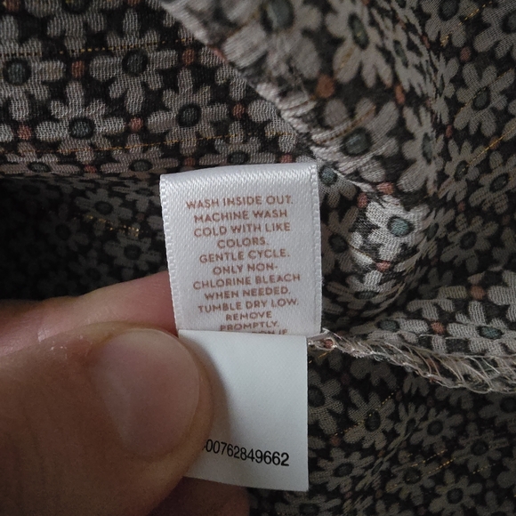 LC Lauren Conrad Women's Floral Pattern 3/4 Sleeve Round Neck Blouse size XS - Picture 12 of 12